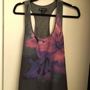 Gray floral tank top